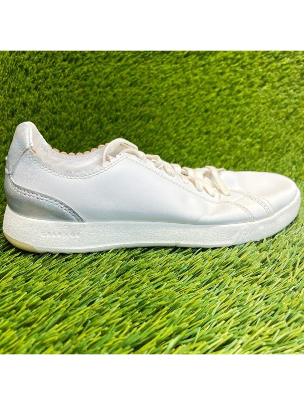 Cole Haan GrandPro Tennis Womens Size 6.5 White Casual Leather Shoes Sneakers